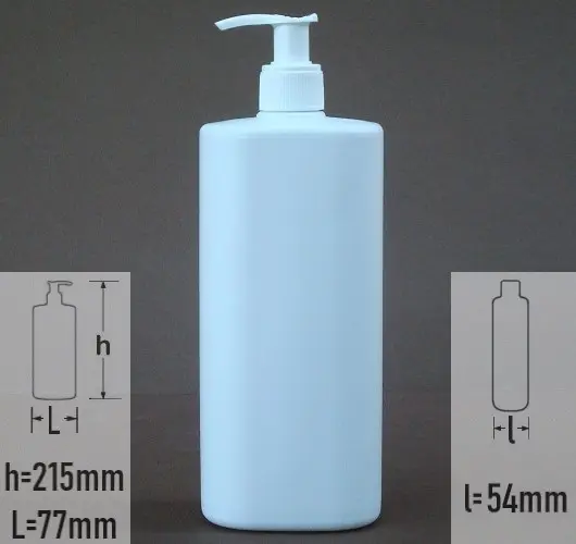 Sticla plastic 500ml culoare alb cu capac pompa alb